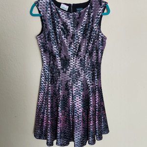 Pinkish Purple and Black Velvet Dress